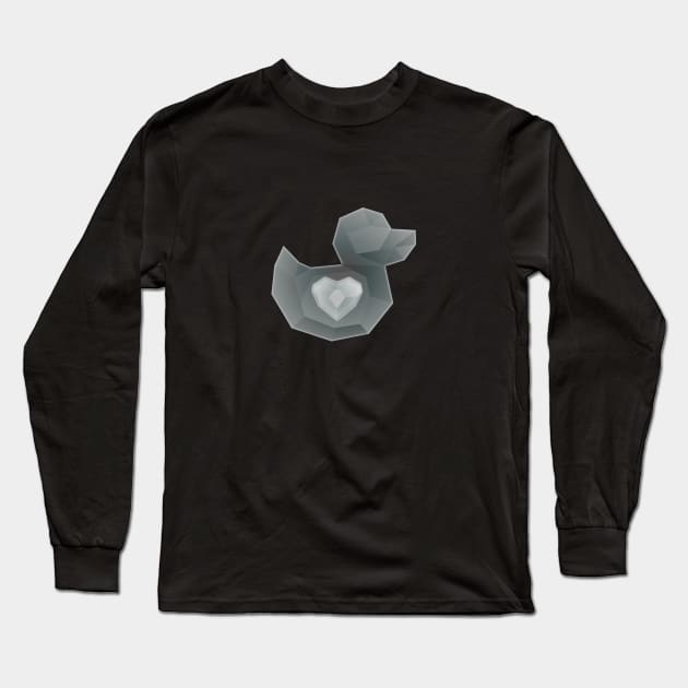 Duckstream 2021, White Heart Long Sleeve T-Shirt by Duckfeed.tv Merch Store